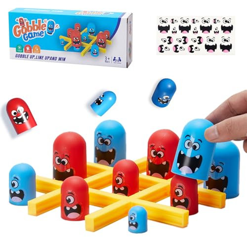 HaOrchid Tic Tac Toe Spiel, 2 Spieler Schachbrett Spiel, Big Eat Small Game Eltern Kind Interaktion Kinder Spiele, Lernbrettspiel Spielzeug, Interaktives Tischspiele für die Frühe Bildung