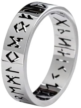 XJruixi Vintage 6mm Out Odin Norse Wikinger Ringe Herren Worte Ring Hochzeit Schmuck