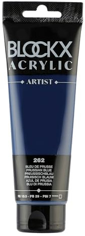 Blockx 60262BXC Acrylique Fine Opaque et Satinée - Bleu de Prusse PB 15:3/PB 29/PBl 7 - 120ml