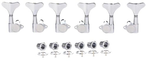 KAISH 6 Corde 3R3L 18:1 Sigillate Bass Tuners Bass Guitar Tuning Keys Tuning Machine Heads per Ibanez/Yamaha Style Acustico/Basso Elettrico Cromato