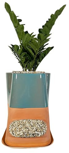Moutta|Transfarmers Pot de Fleurs et lombricomposteur Turquoise en Terre-Cuite 17L|Transformez Vos déchets et nourissez Vos Plantes