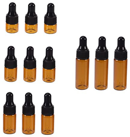 20pcs Glass Essential Oil Dropper Bottles 1ML 2ML 3ML 5ML Subpackaging Containers for Travel Leak Proof Refillable for Essential Oils and Other Liquids