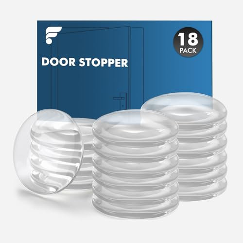 shinfly Türstopper Wand Selbstklebend - 18 stück Wandtürstopper, 40x9 mm -wandschutz, Door stopper Türen und Wände, Türstopper Wand selbstklebend für Schlafzimmer und Küche (transparent)