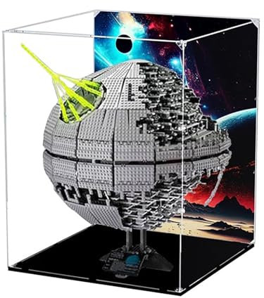 Transparente Acrylvitrine, kompatibel mit Lego 10143 Todesstern-Modell zur Aufbewahrung Display, Geschenk (nur Vitrine)