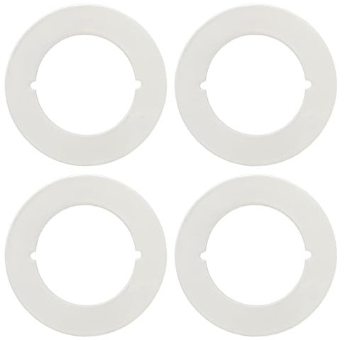 Enprotty 4 Pcs Door Knob/Deadbolt Reinforcement Plate, 2-1/8 Inner Diameter, 3-1/2 Door Knob/Deadbolt Repair Plate, Door Lock Hole Backing Reinforcer Kit, Stainless Steel Material, White