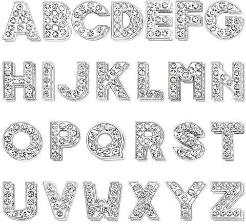 DONGKER 8mm A-Z Strass Buchstaben Anhänger, 52 Stück Kristalllegierungs Alphabet-Anhänger für DIY-Handyhüllen, zur Schmuckherstellung, Armband, Halskette, Schmucketuis