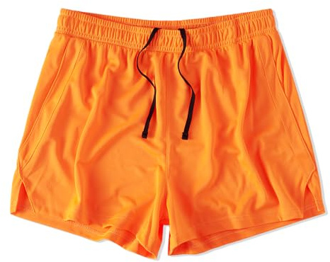 Amy Coulee Herren 3 Inch Leichte Gym Mesh Kurze Sporthose mit Schlitz | Dünn, Stretch, Schnelltrocknend, Laufhose Jogginghose Turnhose Trainingshose Kurz, Fitness, Innenzugband, Ohne Innenfutter