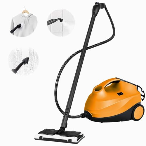 RELAX4LIFE Dampfreiniger 2000W, Dampfdruck: 4 bar, Tank: 1,5 L, Dampfzeit: bis 45 Min., bis 108°C, Dampfsauger mit LED-Licht & Überhitzungsschutz, inkl. 19 Zubehör, für Böden, Teppiche, Sofa (Organe)