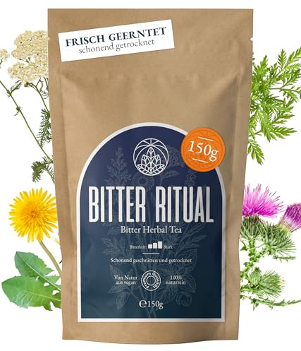 Tisane d’Herbes Amères Monte Nativo (150 g) – Mélange en vrac avec Absinthe, Pissenlit, Achillée, Camomille, Menthe poivrée & autres herbes amères – Naturelle, aromatique & polyvalente