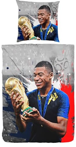 Hsewudwsd Fußball Star Bettwäsche 135x200 2-Teilig Mit Reißverschluss Microfaser Bettbezug Mit 80x80cm Kissenbezug Atmungsaktiv Hautfreundlich