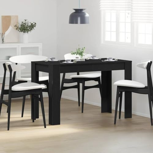 Mimdixy Esszimmertische Bistrotisch Wohnzimmertisch,Esstisch Schwarz Eichen Optik 120x60x76 cm Holzwerkstoff,Für Küche,Esszimmer,Kann Schnell Zusammengebaut Werden
