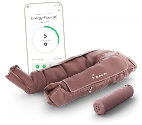 Venen Engel Plus Appareil de massage de compression de qualité supérieure avec pantalon lymphatique flow | 3 programmes de beauté | Massage à pression d'air des jambes du pied au ventre pour une