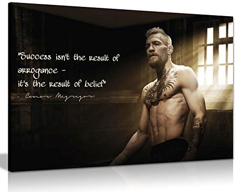 Panther Print, große Leinwand-Wand-Kunst-Zitate, schöne gerahmte Motivationsdekoration für Wohnzimmer, inspirierende Kunstdrucke für Wände, Conor McGregor-Zitat (76,2 x 50,8 cm)