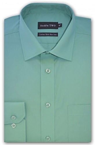 Double TWO Long Sleeved Non Iron Cotton Rich Shirts (4500) in Marine in 23