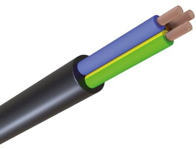 WITTKOWARE H03VV-F 3x0,75mm² PVC Schlauchleitung (Elektroleitung), Mantelfarbe schwarz, Kabellänge 50m