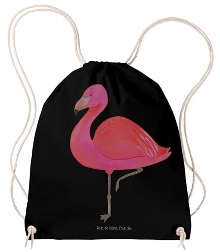 Mr. & Mrs. Panda Sportbeutel Flamingo Classic - Geschenk, für mich, rosa, Gymsack, Tasche, Freundinnen, stolz, Spruch, Kleine Sporttasche, Turnbeutel