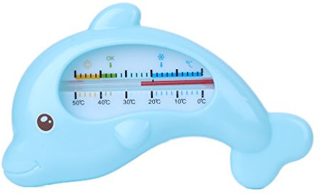 Dabixx Wasserthermometer Baby Baden Dolphin Form Temperatur Kleinkinder Kleinkind Dusche Blau 12x6 cm / 4,72x2,36