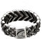 OIDEA Gothic Retro Herren Große Edelstahl Gliederkette Armband mit Totenköpfen, 25mm Breite Skull charm Handgelenk Kettenarmband Biker Motorradkette,Kettelänge 21.5cm