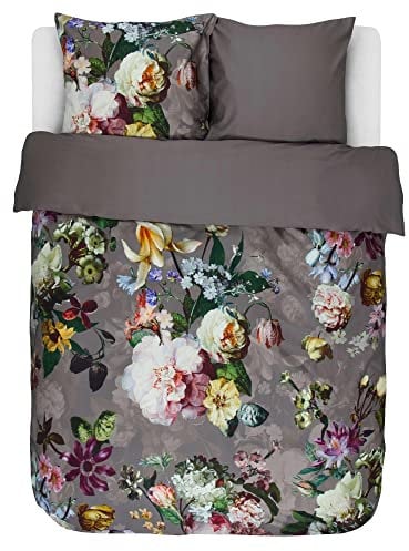 ESSENZA Bettwäsche Fleur Taupe, 200x200 + 2X 80x80 cm - 100% Baumwollsatin 205TC - Blumen