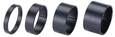 BBB Cycling Spacers LightSpace 5/10/15/20mm Steuersatz Fahrrad Ultraleight Aluminium Matt-Schwarz Spacern Set Aus 4 Abstanhalter, Black, 1.1/8 inch