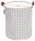 Sea Team Arrow Pattern Laundry Hamper Canvas Fabric Laundry Basket Collapsible Storage Bin with PU Leather Handles and Drawstring Closure, 17.7 by 13.8 inches, Waterproof Inner, Black