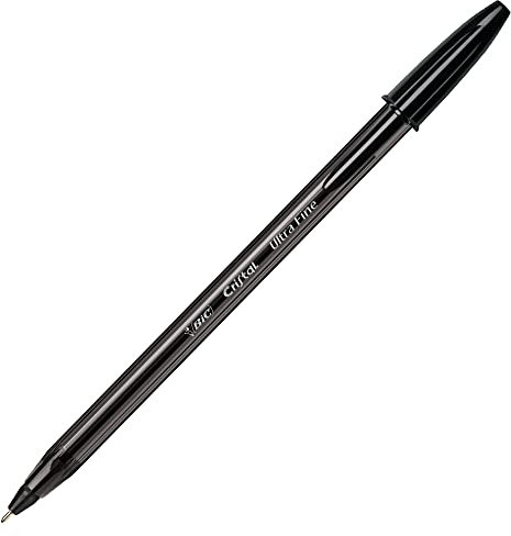BIC 992603 Cristal Exact Kugelschreiber mit dünner Spitze(0,7mm)–Schwarz,20erBox