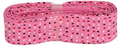 Sandras-Bastelladen Schrägband/Einfassband Baumwolle mit Muster gefalzt 3m x 20mm 006- Gepunktet Beere