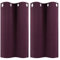 PiccoCasa 2er Set Gardine für Küche Polyester Scheibengardine Kurzgardine Vorhang Blickdicht Kleine Gardine Burgund 90H x 74B cm