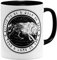 OM3® Vikings Wolf of Odin Kaffee-Tasse Wikinger | Keramik Becher | 11oz 325ml | Beidseitig Bedruckt | Schwarz