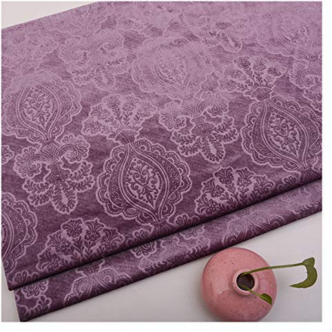 NAKAN Blumenmuster Samtstoff Meterware 145 cm Breit Blumen Dekorativen Samtstoff Möbelstoff, Polsterstoff für Polsterung, DIY Handwerk, Vorhang, Wohnkultur(Color:Rosa lila)