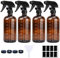SUXNOS Braunglas Sprühflasche 4PCS 500ML Leere Glas Gießkannen mit Verstellbare Sprühkopf Umweltfreundliche Wiederverwendbar Zerstäubereffekt für Pflanze Blumen Garten Friseursalon