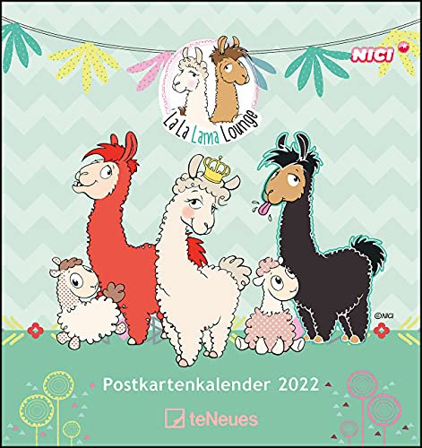 La La Lama Lounge 2022 - Postkarten-Kalender - Kalender-mit-Postkarten - zum-raustrennen - 16x17