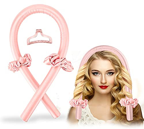 Heatless Curls Band, ZAHRVIA Silk Hair Curler Rutschfest Heatless Lockenwickler, Wave Formers über Nacht Locken Ohne Hitze mit Haarnadel Scrunchies für Langes Haar