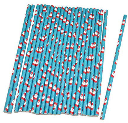 25 Piezas Popotes De Navidad Para Beber Pajitas De Beber Papel Derecho