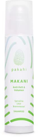 PAKAHI Bio Shampoo Makani gegen fettiges Haar I für feines Haar & mehr Volumen I Kokosnuss Duft I Anti-Fett I Vegan & Tierversuchsfrei I (200ml)