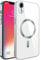 S. Dawezo Klare Magnetische Hülle für iPhone XR, kompatibel mit MagSafe Kabelloses Laden, Militärnorm Schutz, Kratzfest, Stoßfest, Schlanke Transparente Silikonhülle für iPhone XR Hülle, Silber