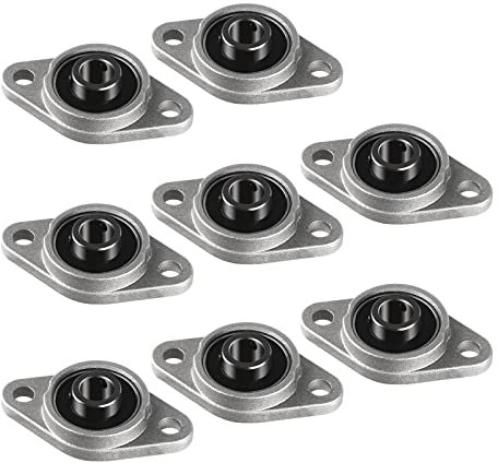 EXLECO 8er KFL08 Stehlager 8mm Rhombische Flanschlager Selbstausrichtend Horizontale Zinklegierung Wellenlager Gehäuselager Kugellager Lagerbock für Achse Welle Maschine 3D Drucker