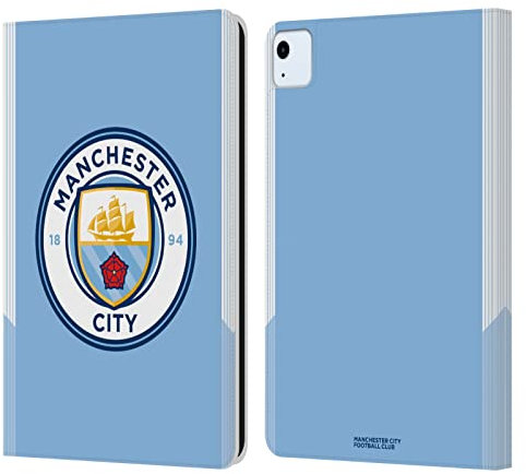 Head Case Designs Licenciado Oficialmente Manchester City Man City FC Casa Badge Kit 2017/18 Carcasa de Cuero Tipo Libro Compatible con Apple iPad Air 2020/2022