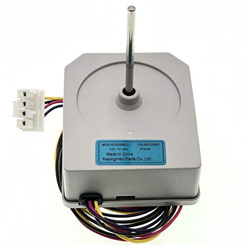 EAU63103001 RDD056X21 Refrigerator Condenser Fan Motor,Double Door Fan DC Motor Fit for Kenmore LG Refrigerator, DC 12V 0.51A Replace AP6235481, 4509122, PS12080240, EAU63103012