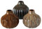 Vase im 3er Set im Shabby Chic Look aus Keramik Blumenvase Tischdekoration für Blumen und Trockenblumen Dekoratives Design - Braun