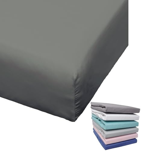 Bierbaum Biber Spannbettlaken Baumwolle 180x200 cm Weiß Grau Blau Rosa Türkis Silber Flieder Grün Taupe Rundgummi, Farbe:Graphit