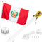 Diese Peru-Flagge 91 x 152 cm mit weißem Mast-Set: langlebigste peruanische Flagge, gesticktes Bild, Messingösen, 1,8 m, kein Verheddern, Aluminium und 1-Position-Fahnenmasthalterung