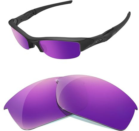 HiCycle2 Verres de rechange polarisés miroir pour lunettes de soleil Oakley Flak Jacket - Plusieurs options, violet, 55mm