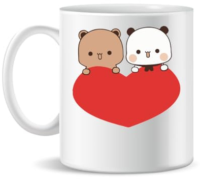 Forsca Bubu Dudu Love Heart Ceramic Tea Coffee Mug 330ml Magic White Pink Black 330ml
