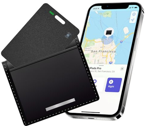 Olycism Wallet Tracker Bluetooth (Nur IOS) Schlüsselfinder for Brieftasche Karte Rucksack Unterstützt Wireless Charging Koffer Tracker mit 98 Fuß Suchreichweite IPX8 Wasserdicht