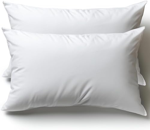 Generico 2 cuscini guanciali da letto in morbida fibra naturale 100% cotone lavabile in lavatrice Small gr. 500 cm.50x80