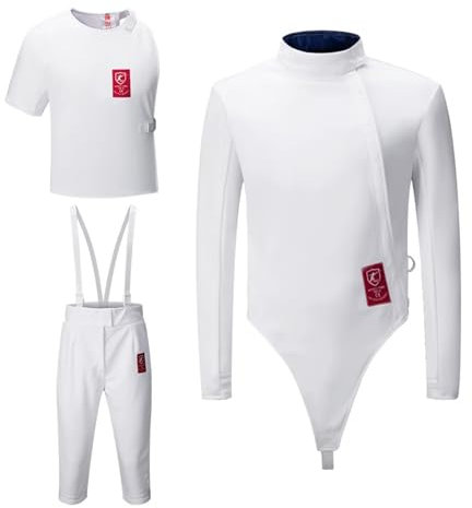 KXJPIZIYB 3-teilige Fechtuniform, 350N, Fechtweste, Hose, Jacke, Fechtausrüstung, für Rechtshänder(50#)