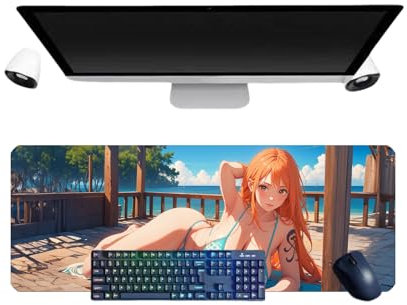 One Piece NaMi Anime Tapis de Souris XL Multifonction Gaming Tapis de Souris 3mm Bureau Anti-Glissant Surface Texturée pour Ordinateur pour Ordinateur Gamer-Bureau-Maison et Portables