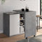 IDMarket - Drehbare Insel POLO Barschrank drehbar 2-in-1 Beton-Imitat weiße Tür
