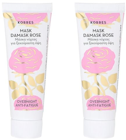 Korres Rose de Damas Masque de Nuit Réparateur et Anti Fatigue 18Ml (Lot de 2)